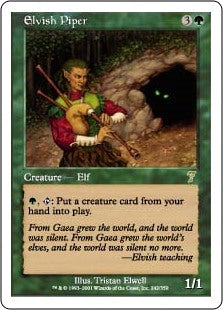 【Foil】(7ED-RG)Elvish Piper/エルフの笛吹き【日本語】