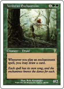 【Foil】(7ED-RG)Verduran Enchantress/新緑の女魔術師【日本語】