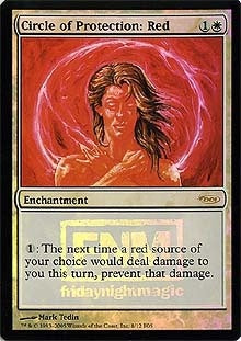 【Foil】(Promo-FNM)Circle of Protection: Red/赤の防御円【英語】
