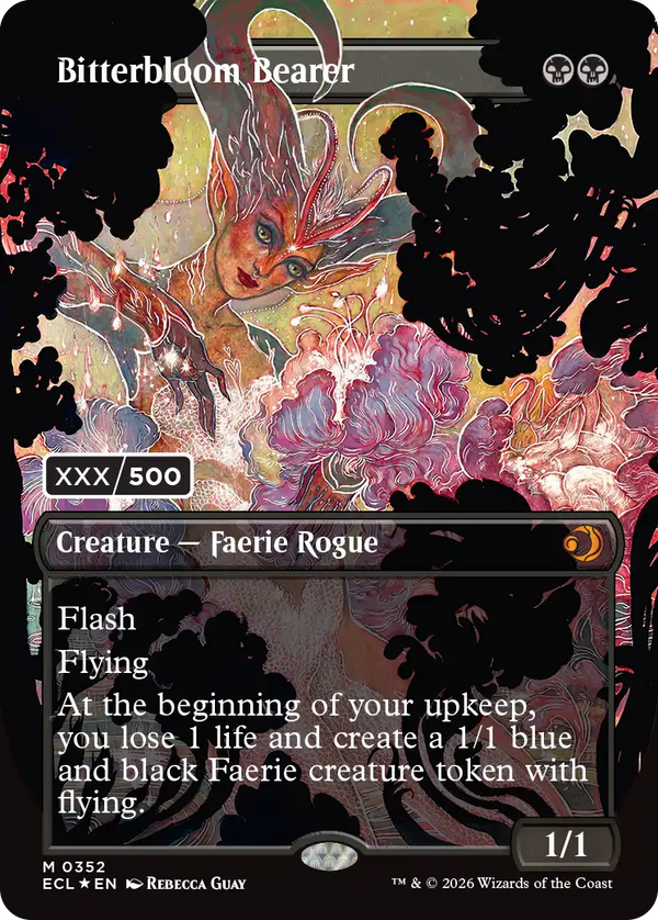 【ダブルレインボウ・Foil】【Serial Number】(ECL-MB)Bitterbloom Bearer/苦花を携える者【No.0352】【英語】
