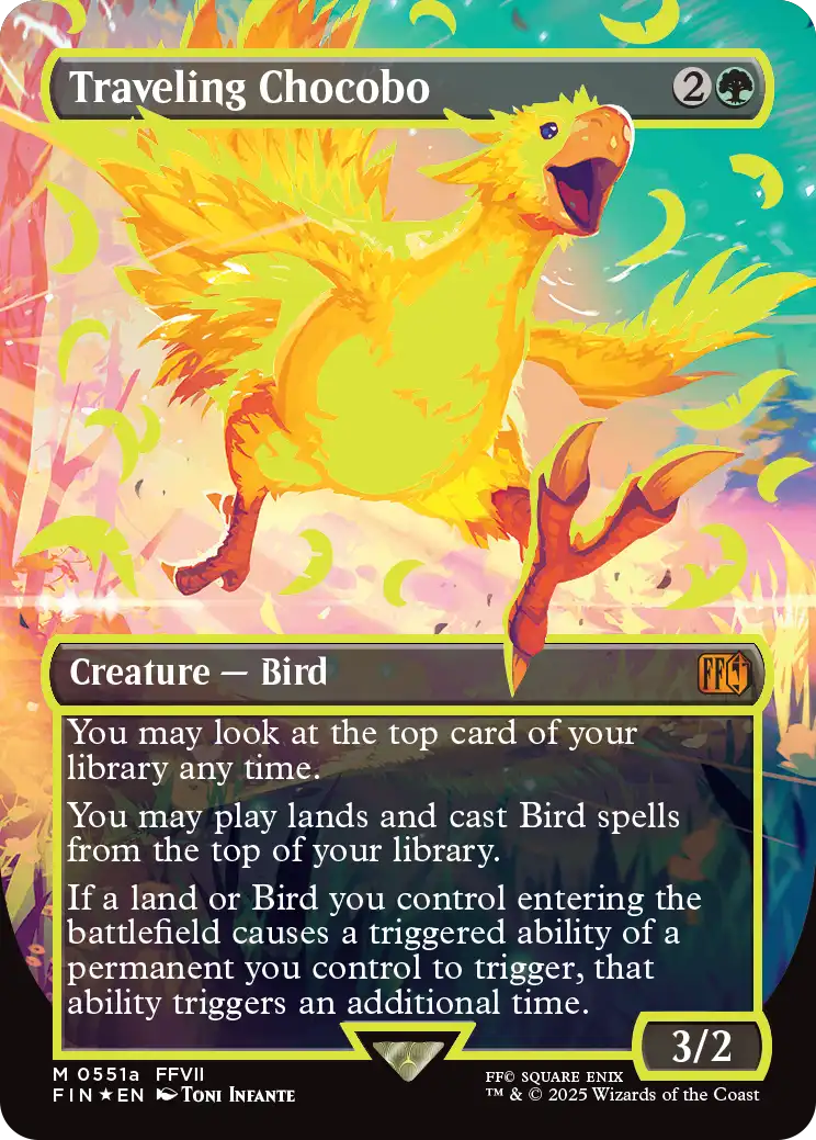 Foil】【ネオンインク】(FIN-MG)Traveling Chocobo/旅するチョコボ【黄