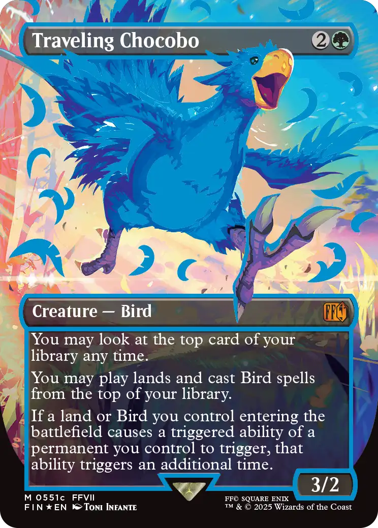 Foil】【ネオンインク】(FIN-MG)Traveling Chocobo/旅するチョコボ【青 