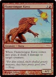 【Foil】(Promo-FNM)Flametongue Kavu/火炎舌のカヴー【英語】