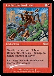 【Foil】(Promo-FNM)Goblin Bombardment/ゴブリンの砲撃【英語】