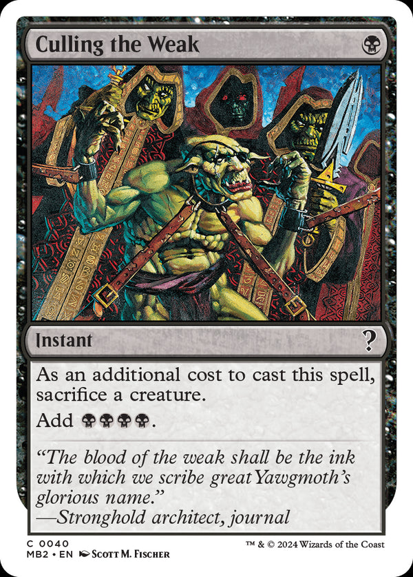 【白枠】(MB2-CB)Culling the Weak/弱者選別【英語】