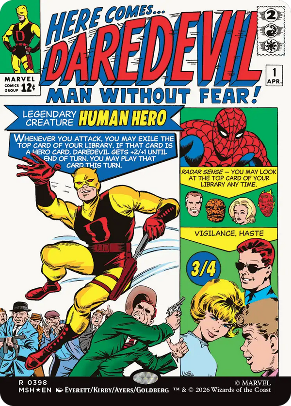 【Foil】【クラシック・コミック】(MSH-RM)Daredevil, Man Without Fear/恐れ知らずの男、デアデビル【No.0398】【英語】