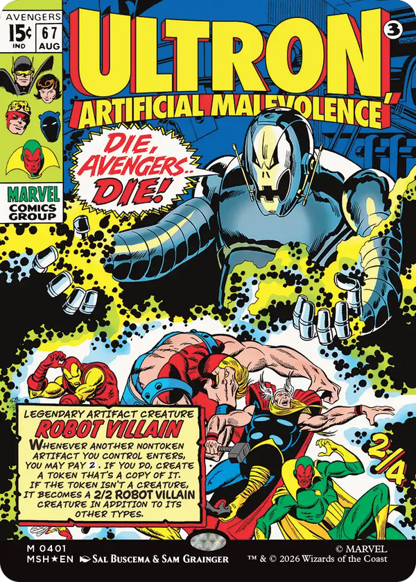 【Foil】【クラシック・コミック】(MSH-MA)Ultron, Artificial Malevolence/人の作りし悪、ウルトロン【No.0401】【英語】