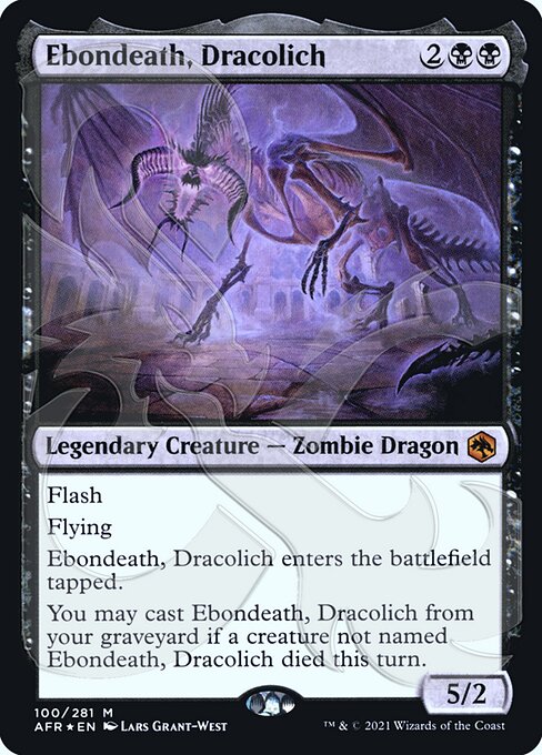 (Promo-PAFR-MB)Ebondeath, Dracolich/ドラコリッチ、エボンデス【Ampersand Foil】【英語】