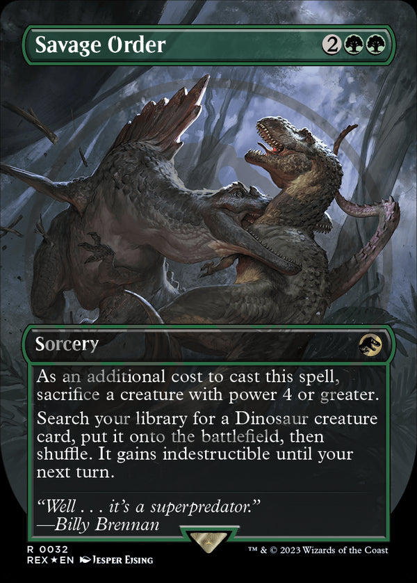 【Foil】【ロゴ入り版・ボーダーレス】(REX-RG)Savage Order/野蛮な序列【No.0032】【英語】