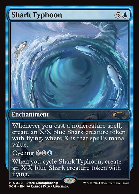 (Promo-SCH)Shark Typhoon/サメ台風【Non-Foil, 店舗名印刷入り】【日本語】