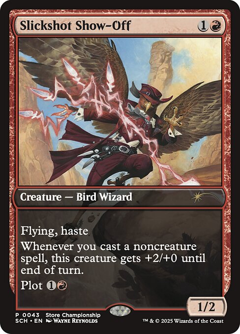 (Promo-SCH)Slickshot Show-Off/精鋭射手団の目立ちたがり【Non-Foil, 店舗名印刷入り】【日本語】