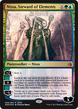 (Promo-SDCC)Nissa, Steward of Elements/自然に仕える者、ニッサ【SDCC2017】【英語】