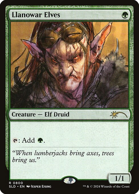 【Foil】(SLD-RG)Llanowar Elves/ラノワールのエルフ【No.0800】【英語】