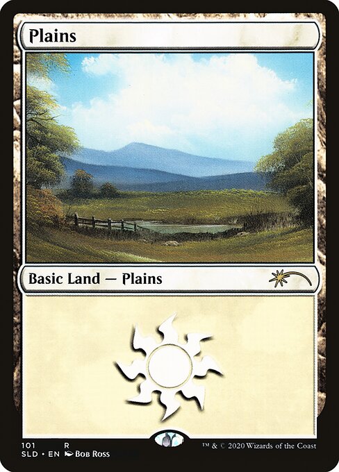 【Foil】(SLD-RL)Plains/平地【No.101, Illus. Bob Ross】【英語】