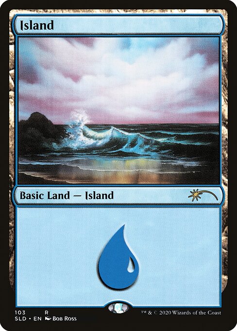 【Foil】(SLD-RL)Island/島【No.103, Illus. Bob Ross】【英語】