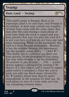 【Foil】(SLD-RL)Swamp/沼【No.256, Full-Text Lands】【英語】