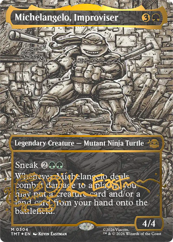 【Foil】【Kevin Eastmanシグネチャー】(TMT-MG)Michelangelo, Improviser/即興役者、ミケランジェロ【No.0304】【英語】