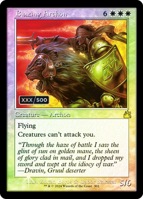 【ダブルレインボウ・Foil】【Serial Number】【旧枠】(RVR-RW)Blazing Archon/魅力的な執政官【英語】