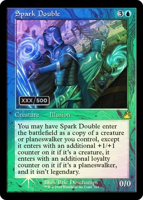 【ダブルレインボウ・Foil】【Serial Number】【旧枠】(RVR-RU)Spark Double/灯の分身【英語】