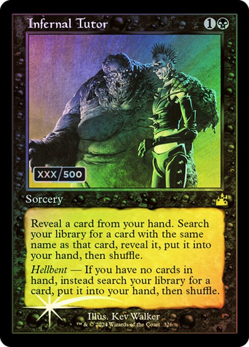 【ダブルレインボウ・Foil】【Serial Number】【旧枠】(RVR-RB)Infernal Tutor/冥府の教示者【英語】