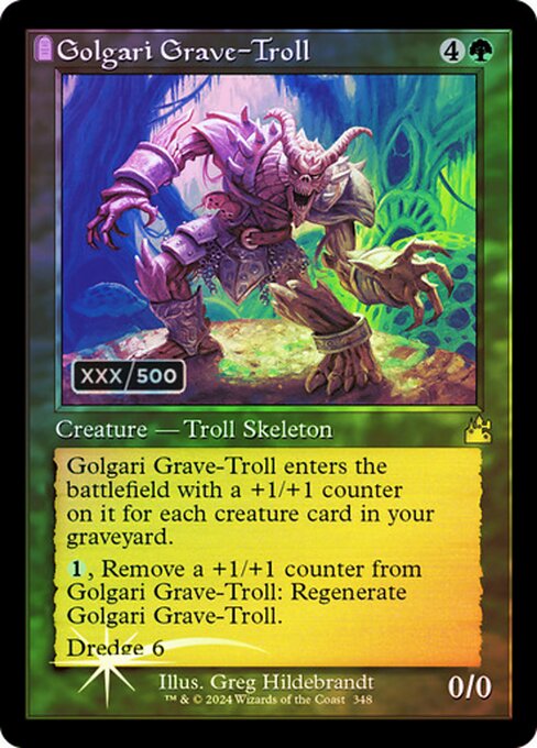 【ダブルレインボウ・Foil】【Serial Number】【旧枠】(RVR-RG)Golgari Grave-Troll/ゴルガリの墓トロール【英語】