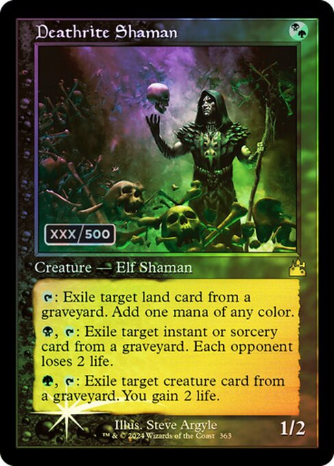 【ダブルレインボウ・Foil】【Serial Number】【旧枠】(RVR-RM)Deathrite Shaman/死儀礼のシャーマン【英語】