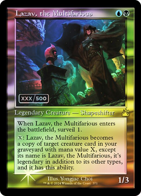 【ダブルレインボウ・Foil】【Serial Number】【旧枠】(RVR-RM)Lazav, the Multifarious/万面相、ラザーヴ【英語】