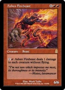 画像1: 【Foil】(ODY-RR)Ashen Firebeast/灰燼の火獣(英,EN)